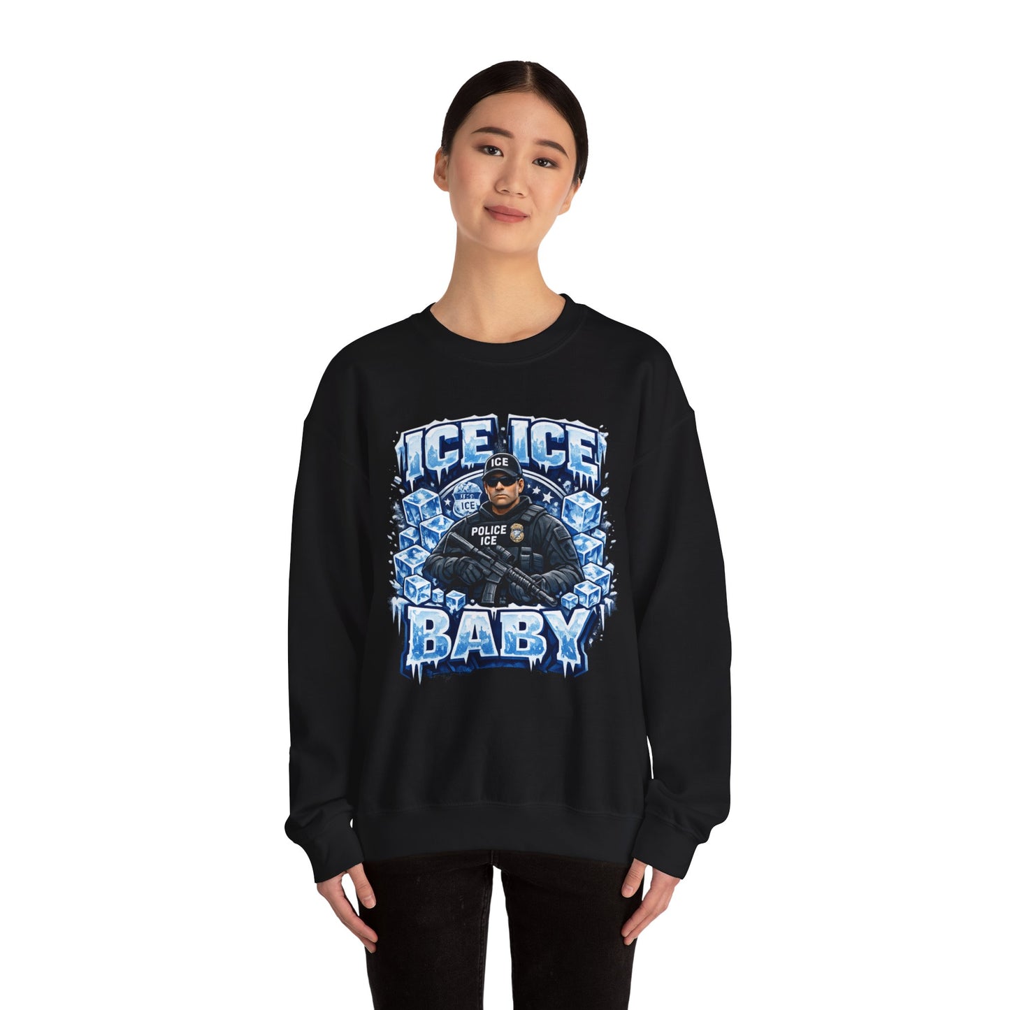 Ice Ice Baby ICE Agent Gildan Brand Crewneck Sweatshirt
