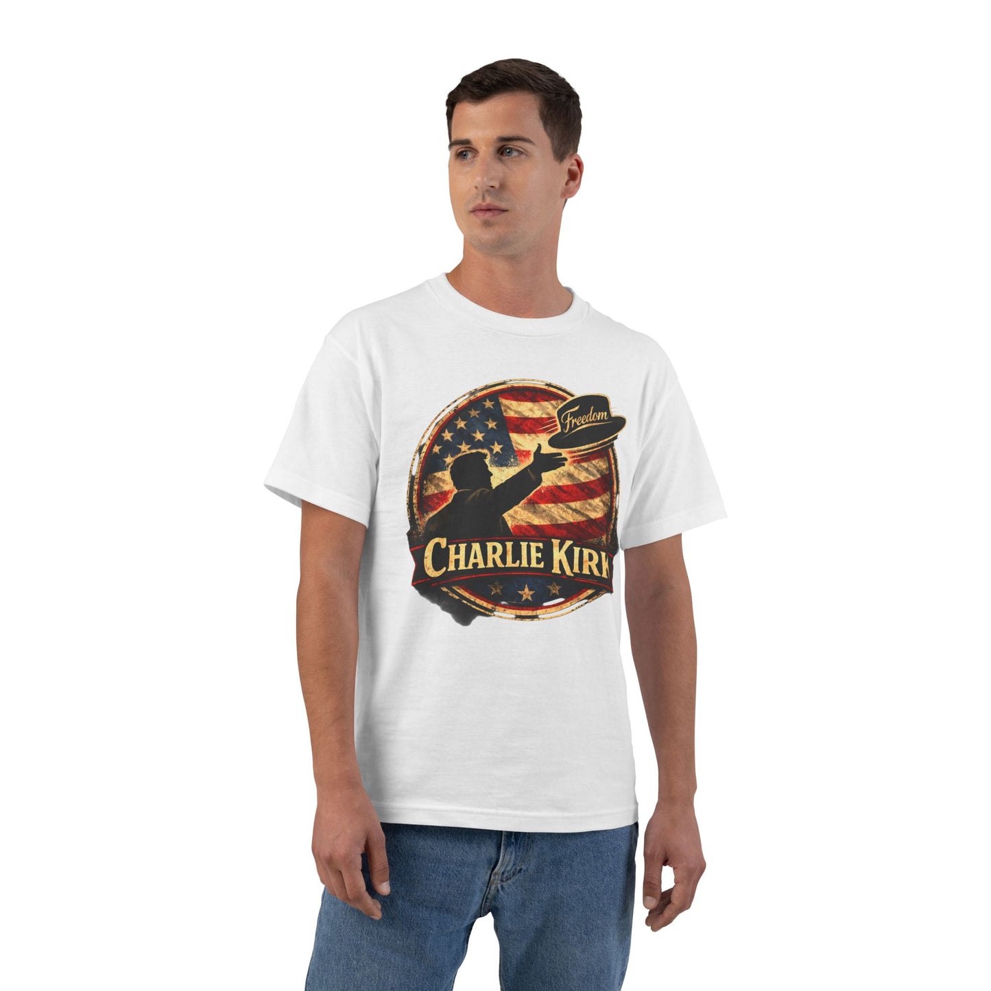 Charlie Kirk Freedom Hat HANES Brand T-Shirt