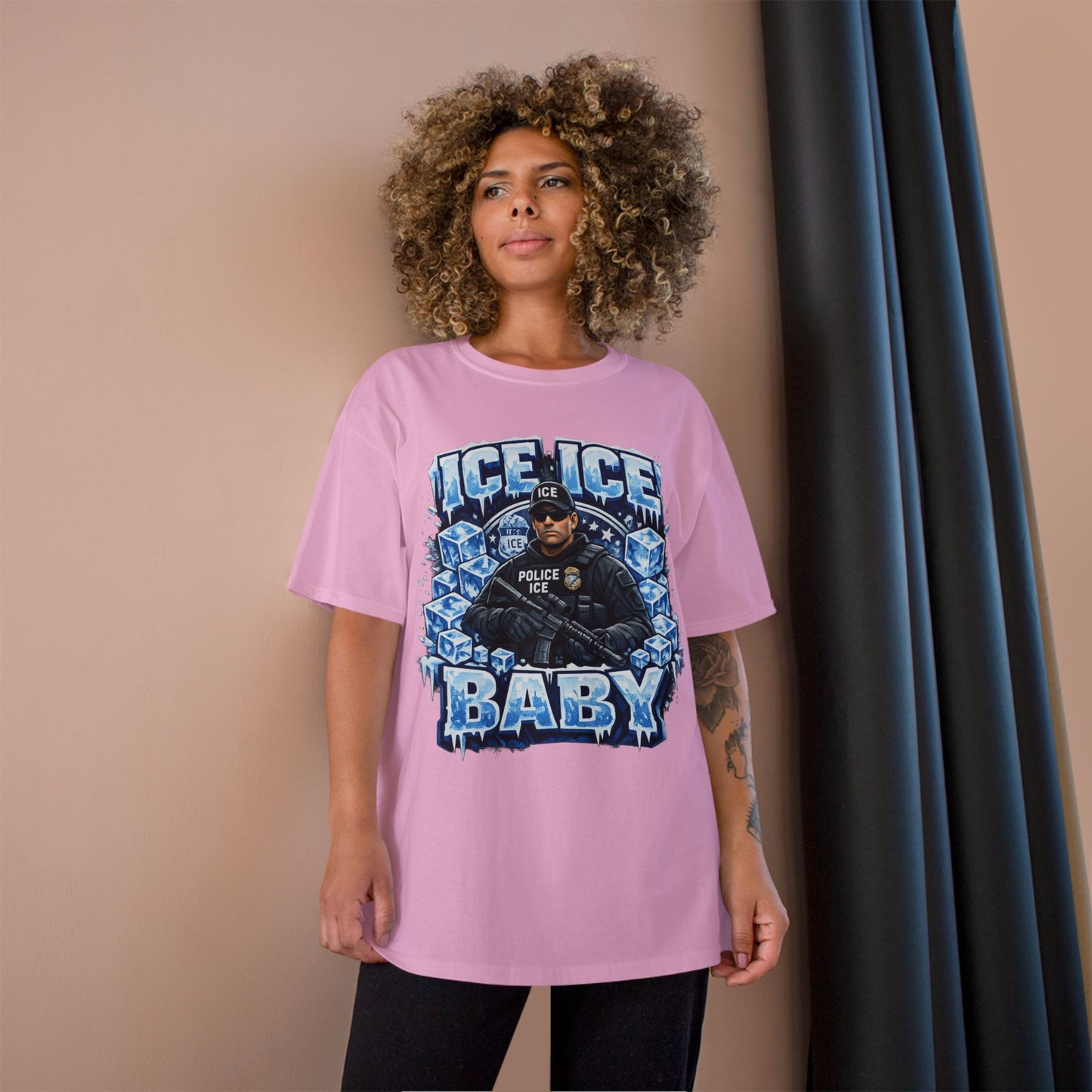 Ice Ice Baby ICE Agent Champion Brand T-Shirt