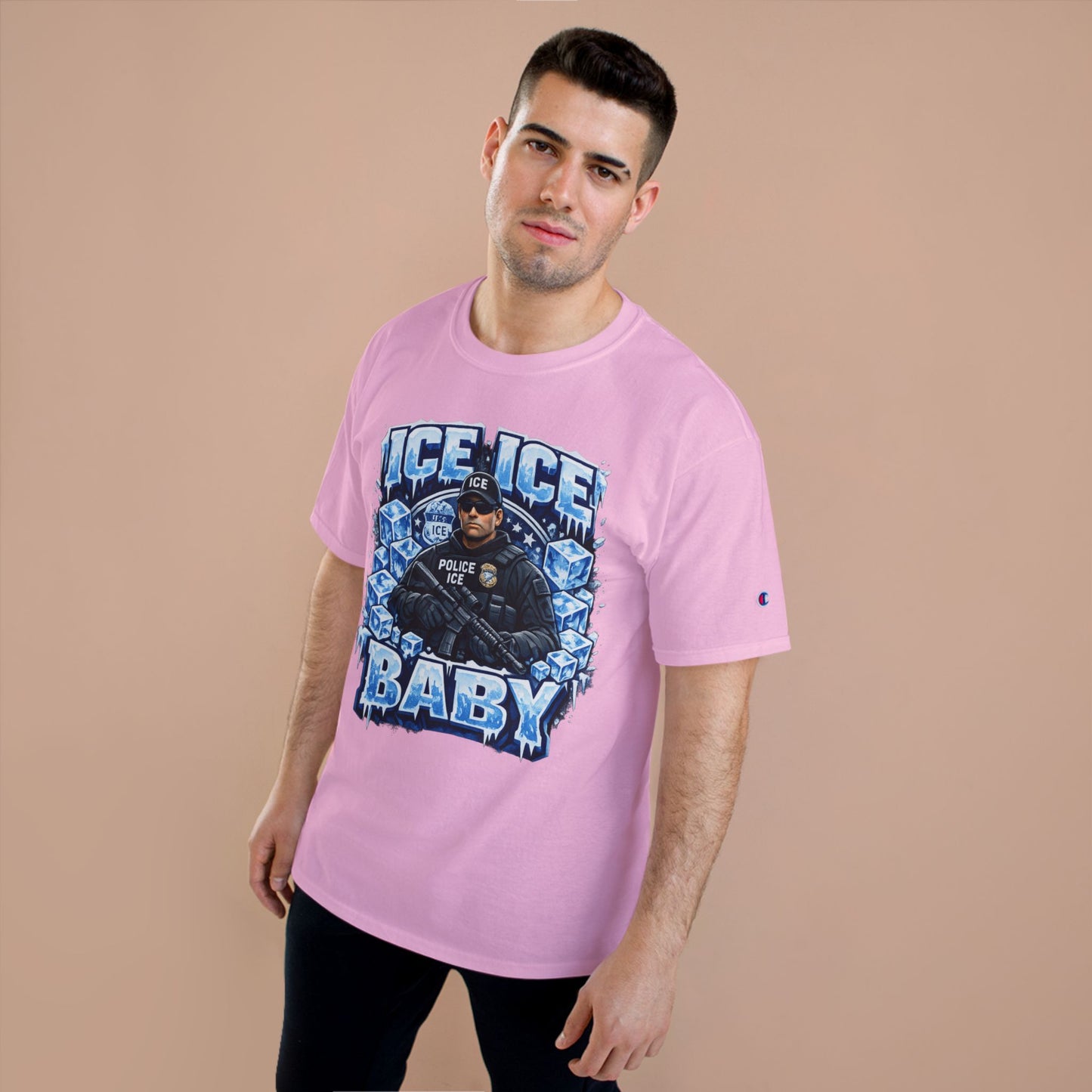 Ice Ice Baby ICE Agent Champion Brand T-Shirt
