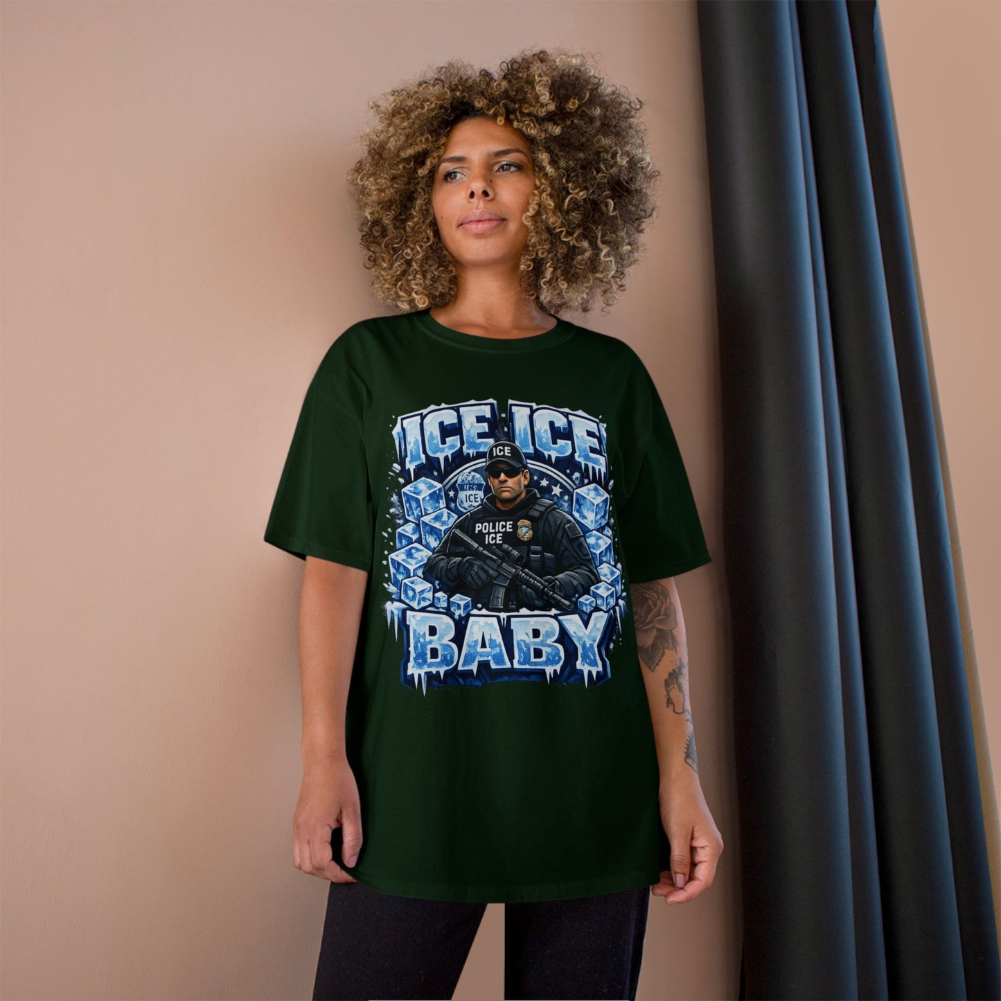 Ice Ice Baby ICE Agent Champion Brand T-Shirt