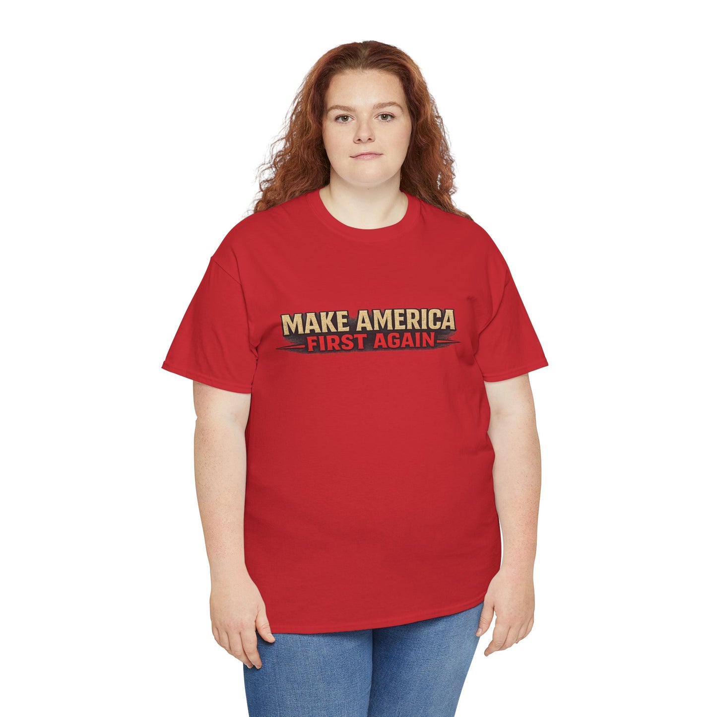 "Make America First Again" America First Is Not A Slogan - It's A Standard Gildan Brand T-Shirt