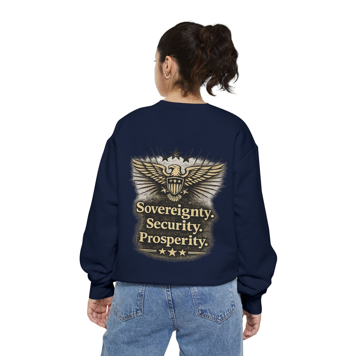 M.A.F.A. "Statue Of Liberty" "Sovereignty Security Prosperity " Gildan Brand Crewneck Sweatshirt