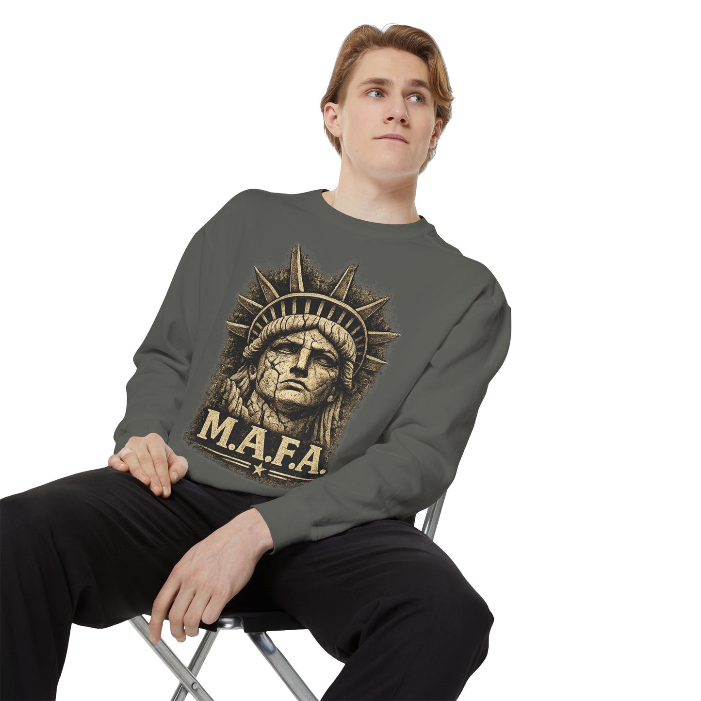 M.A.F.A. "Statue Of Liberty" "Sovereignty Security Prosperity " Gildan Brand Crewneck Sweatshirt