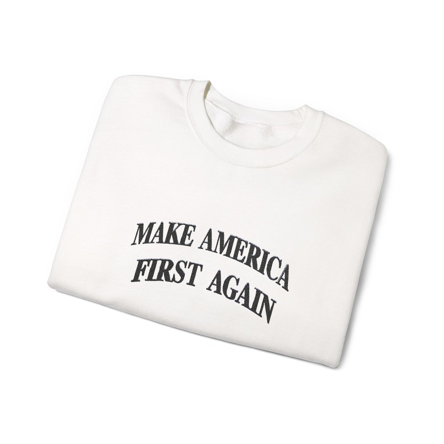 Black "Make America First Again" Crewneck Sweatshirt