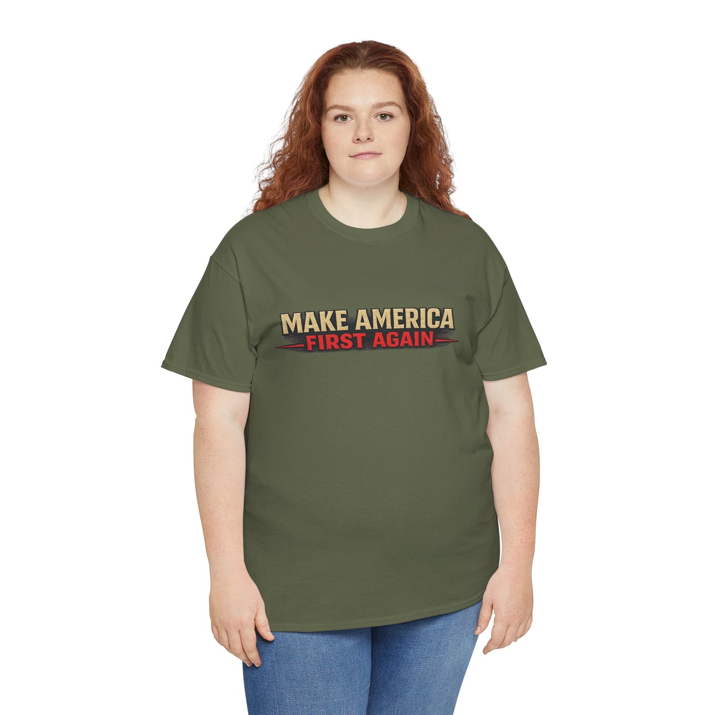 "Make America First Again" America First Is Not A Slogan - It's A Standard Gildan Brand T-Shirt