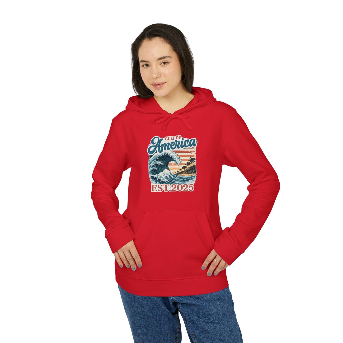 Gulf of America Est. 2025 Waves Adidas Brand Hoodie