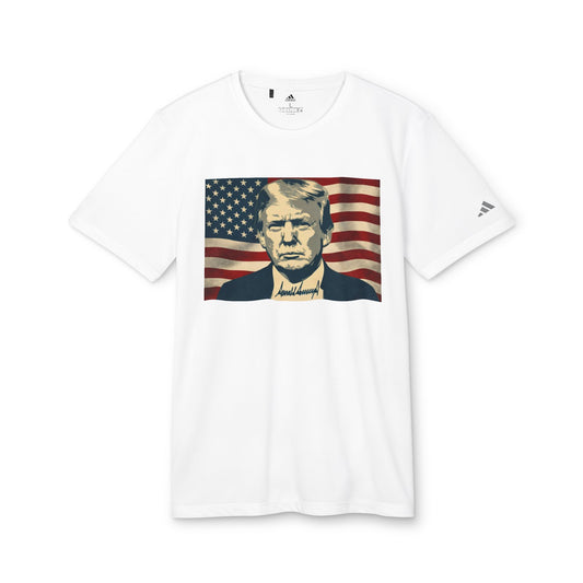 President Trump American Flag Signature Adidas Brand T-Shirt