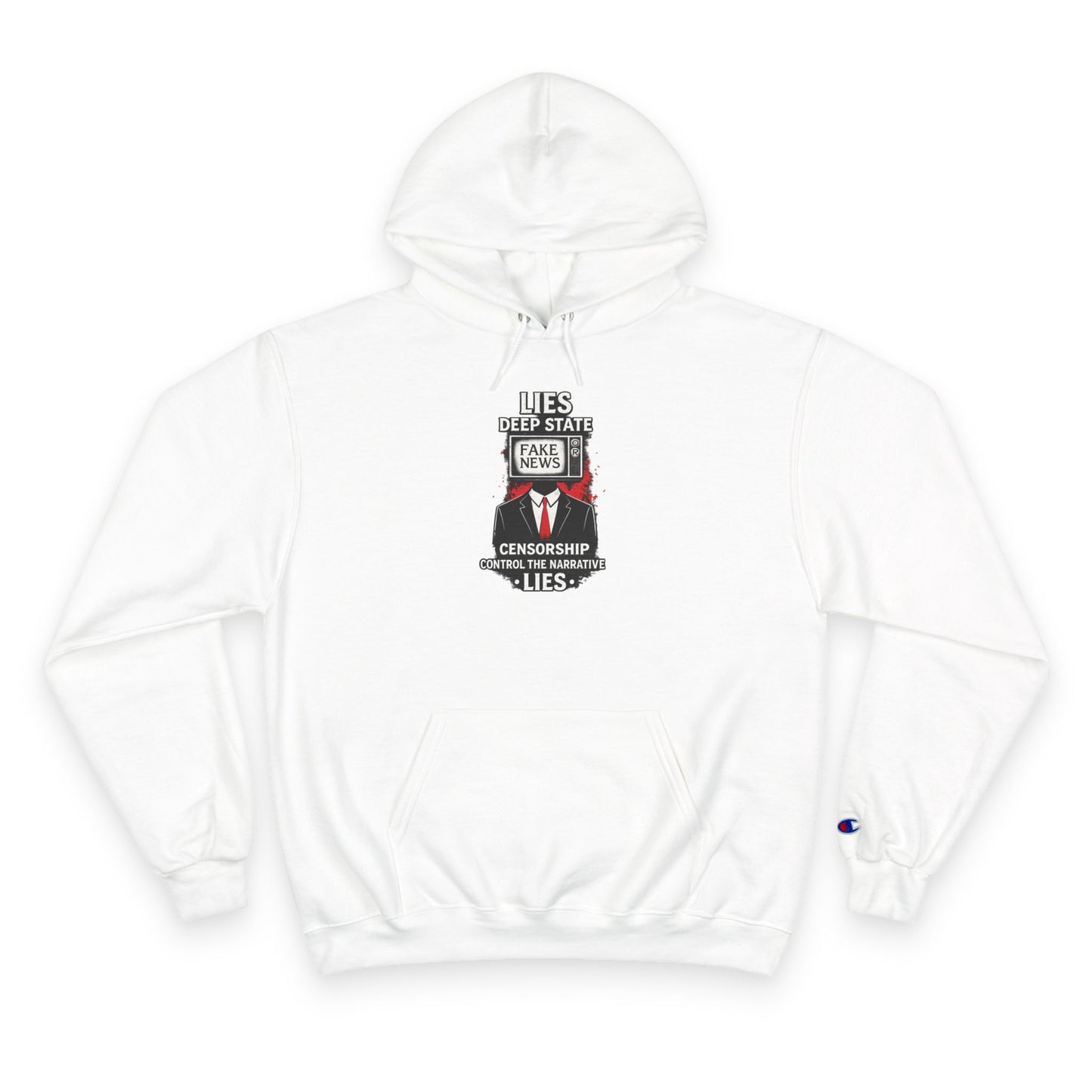 Fake News Political Statement Champion Brand Hoodie