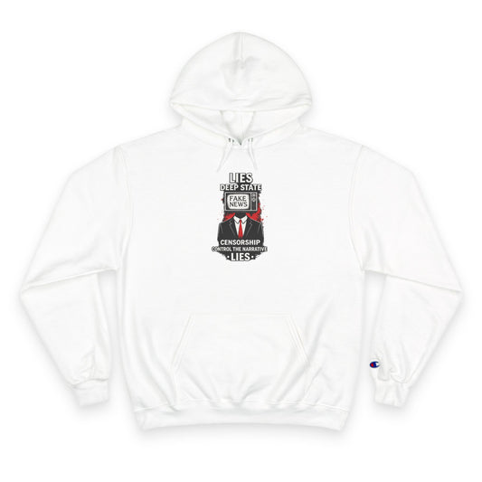 Fake News Political Statement Champion Brand Hoodie