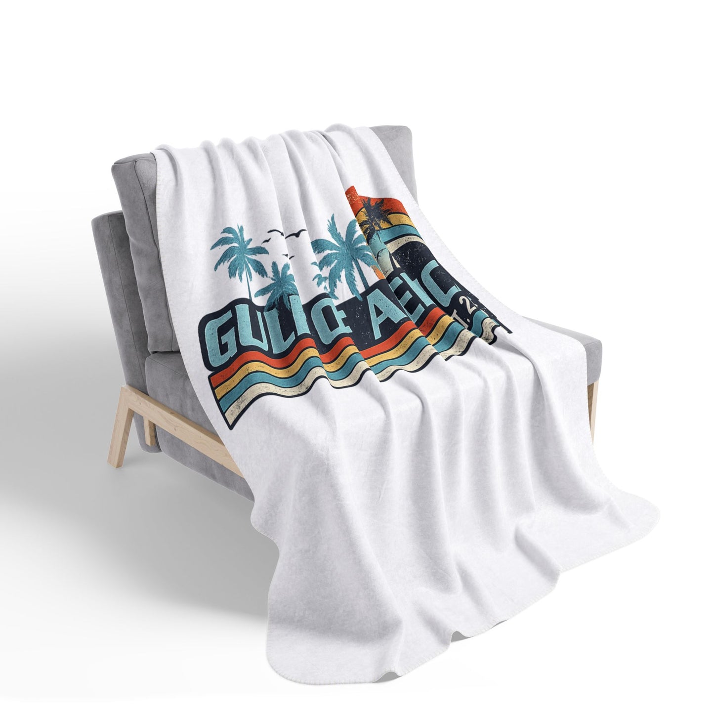 Gulf of America Vintage Fleece Sherpa Blanket