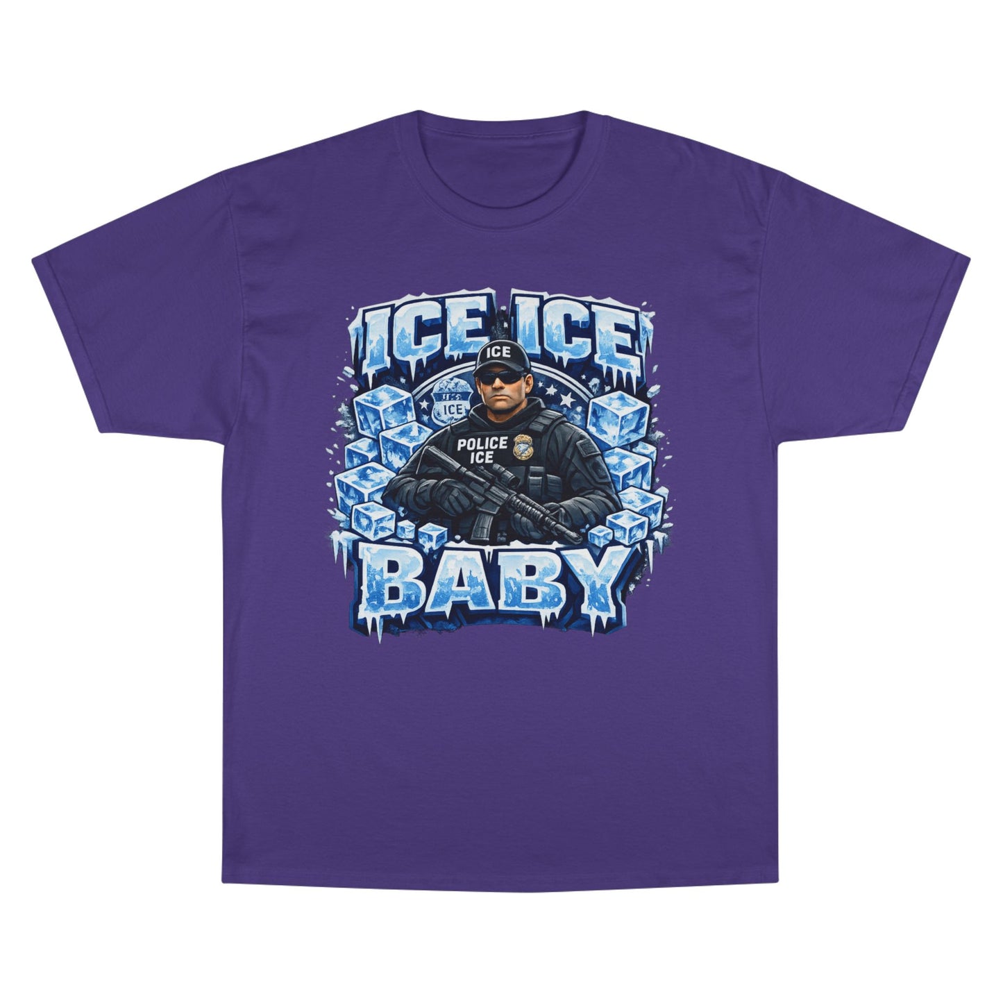 Ice Ice Baby ICE Agent Champion Brand T-Shirt