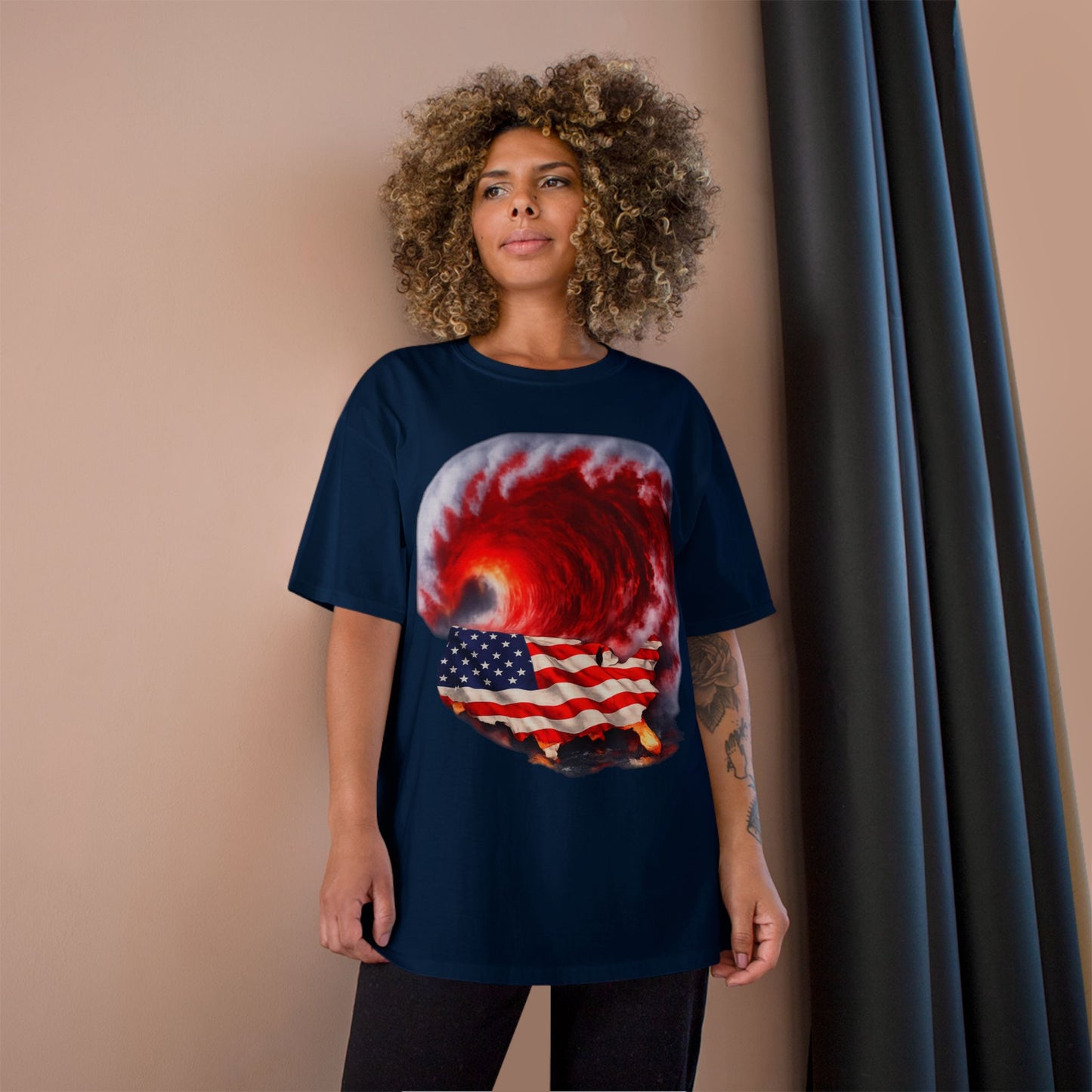 Red Wave USA Champion Brand T-Shirt