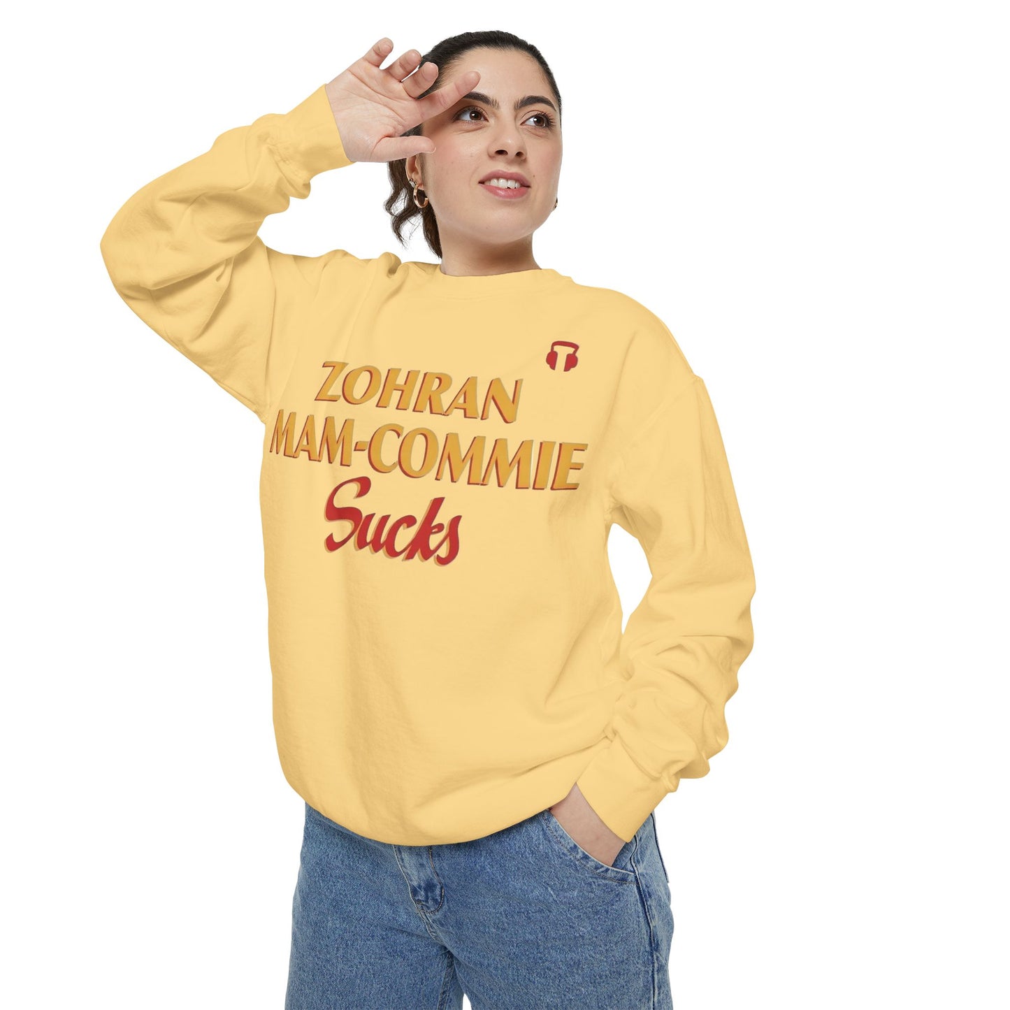 Zohran Mam-Commie Sucks Comfort Colors Brand Crewneck Sweatshirt
