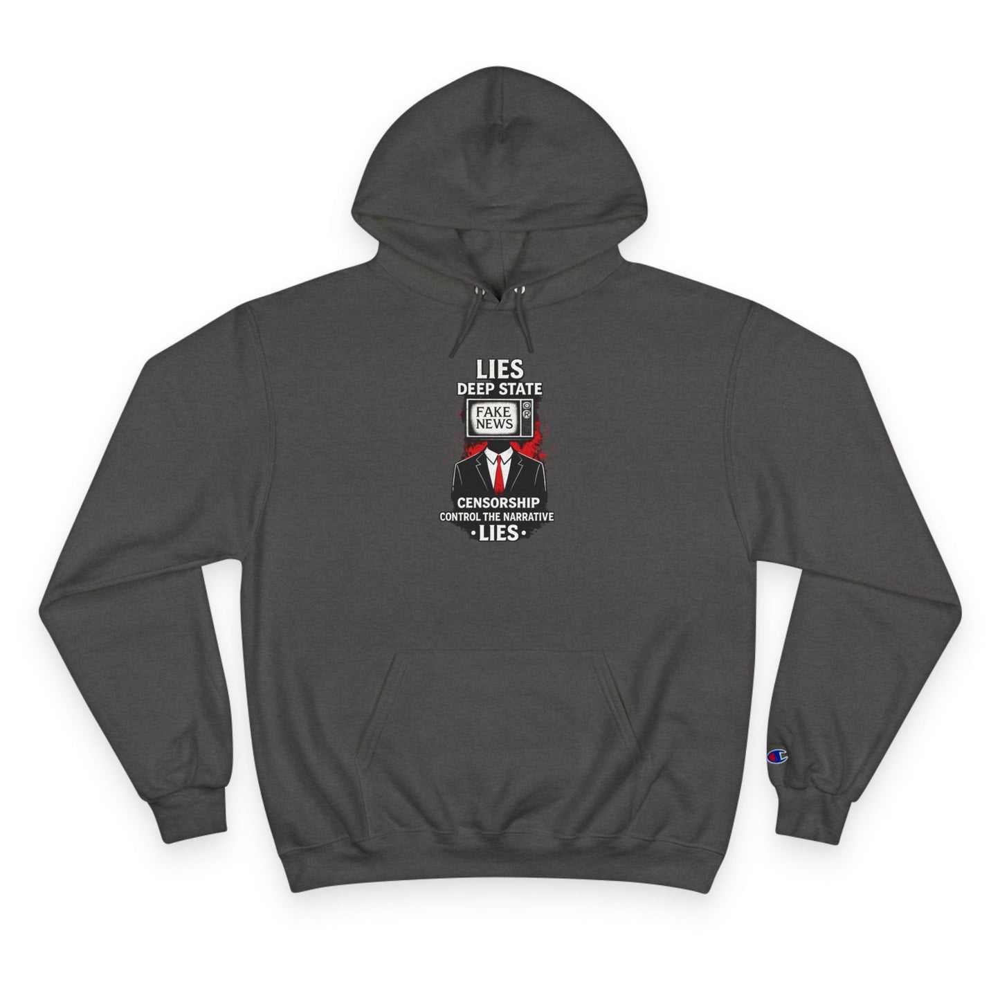 Fake News Political Statement Champion Brand Hoodie
