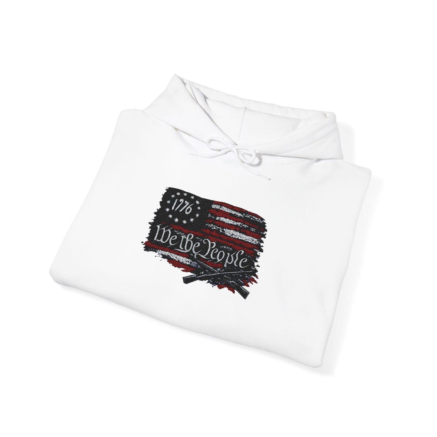 We the People 1776 Flag Embroidered Hoodie