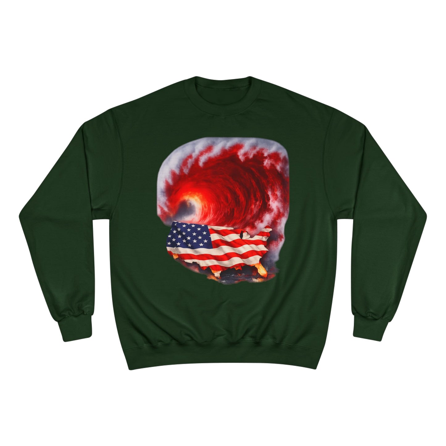 Red Wave USA Champion Brand Crewneck Sweatshirt