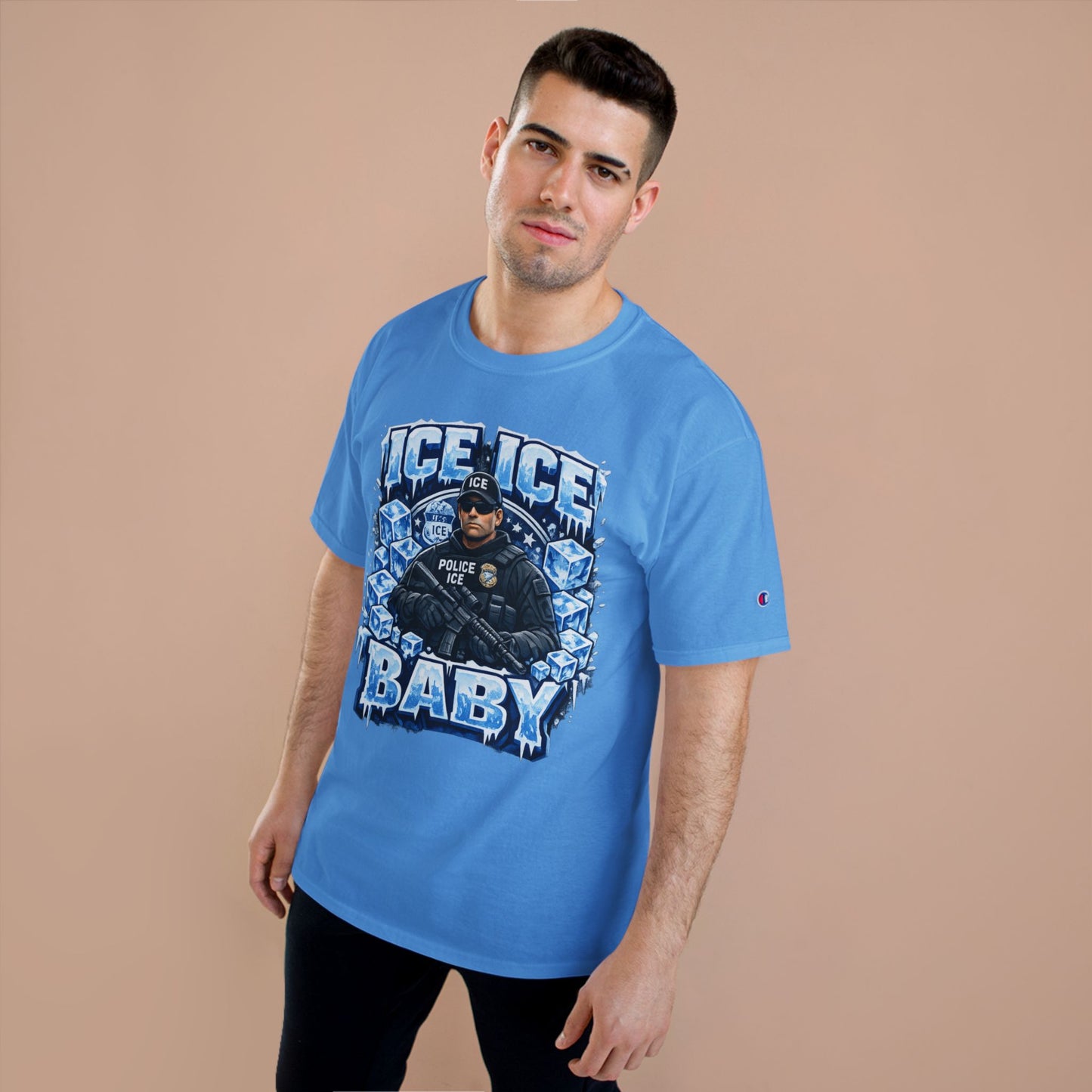 Ice Ice Baby ICE Agent Champion Brand T-Shirt