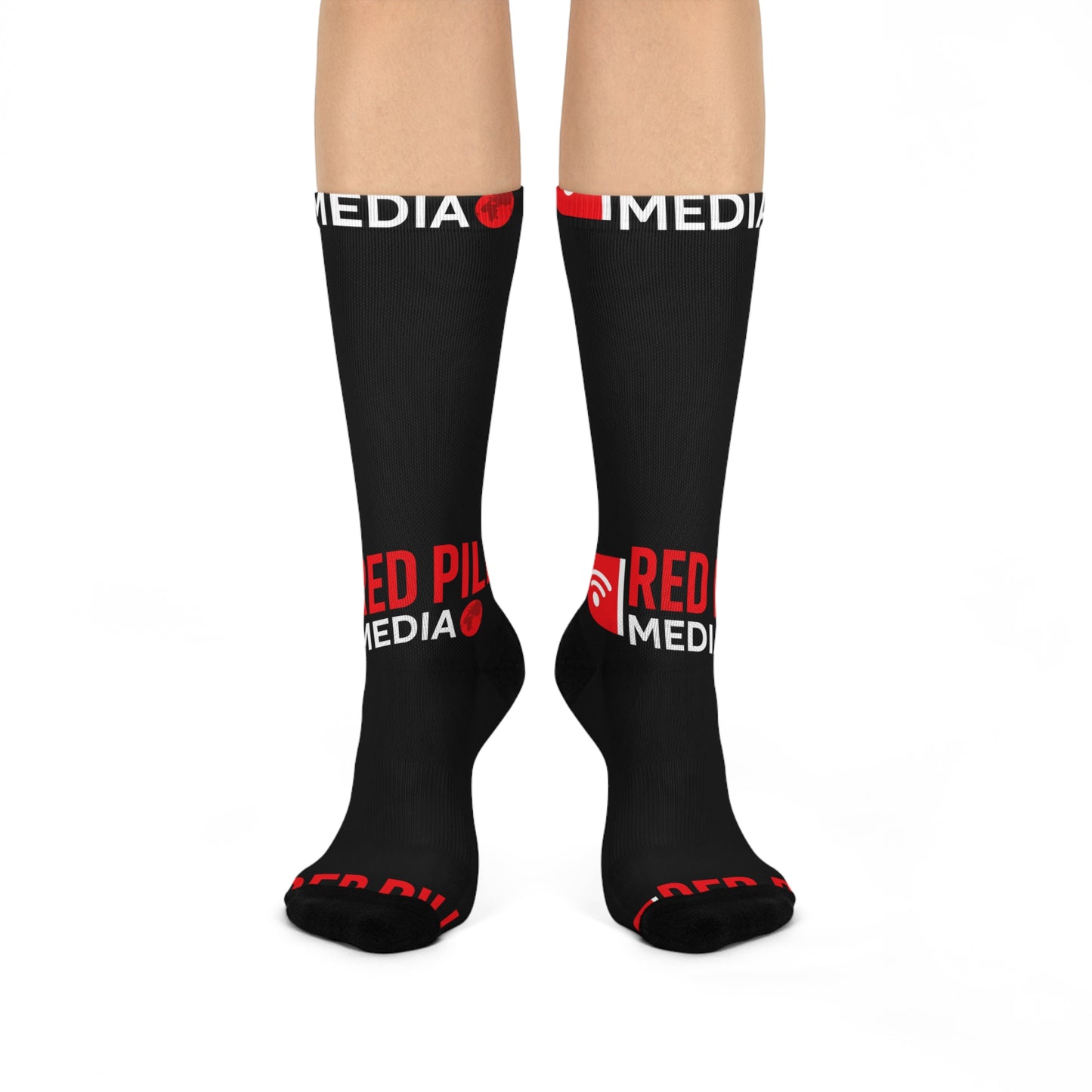 Red Pill Media Bold Logo Athletic Socks — Cushioned Crew Socks