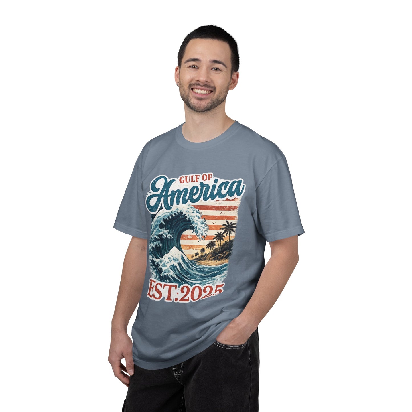 Gulf of America Est. 2025 Waves Comfort Color Brand T‑Shirt