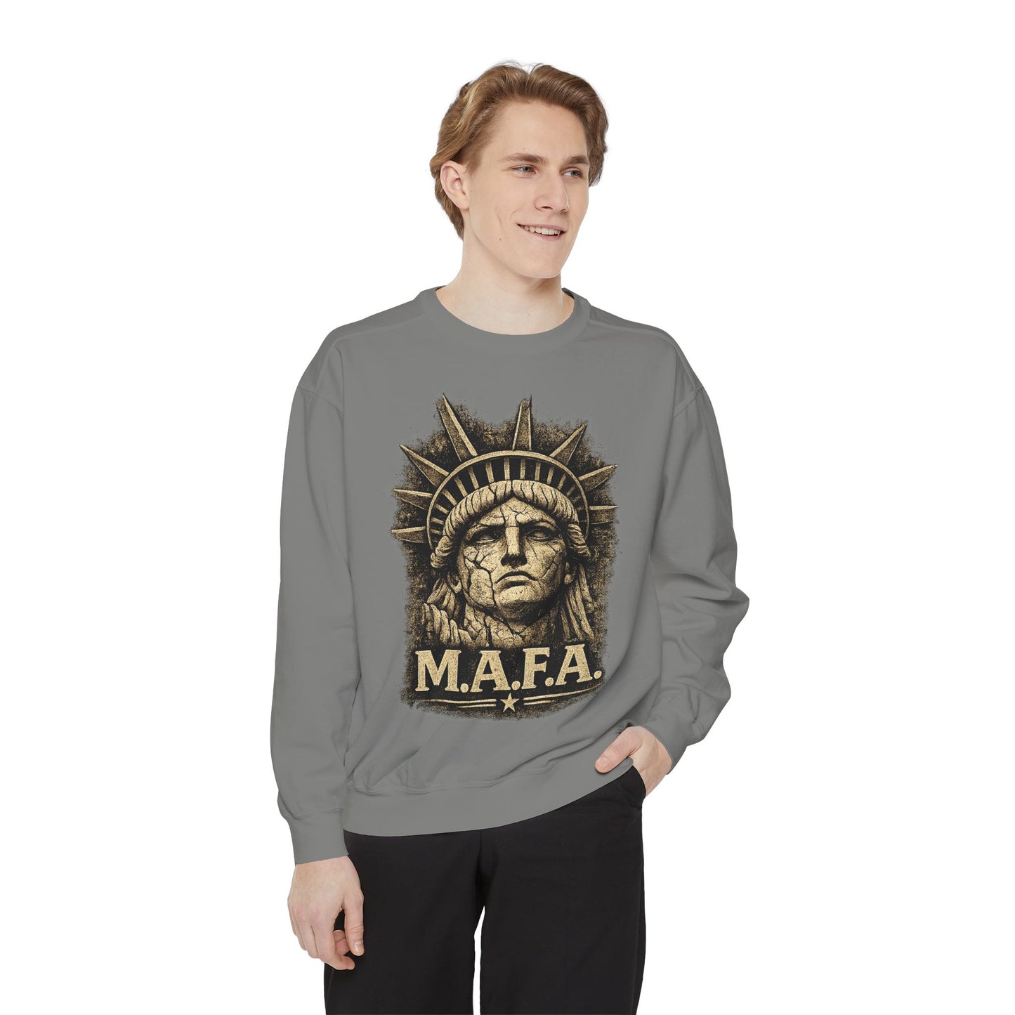 M.A.F.A. "Statue Of Liberty" "Sovereignty Security Prosperity " Gildan Brand Crewneck Sweatshirt