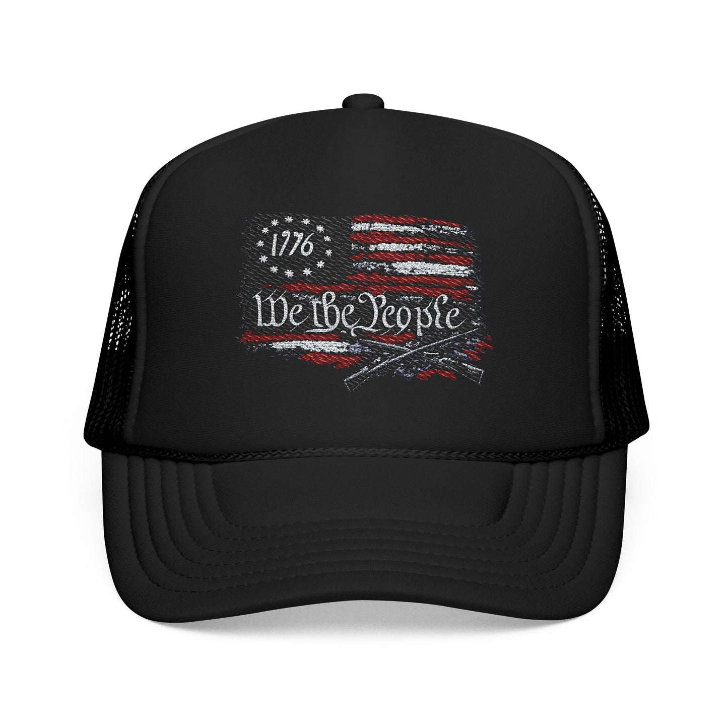 We The People 1776 Flag Embroidered Trucker Hat