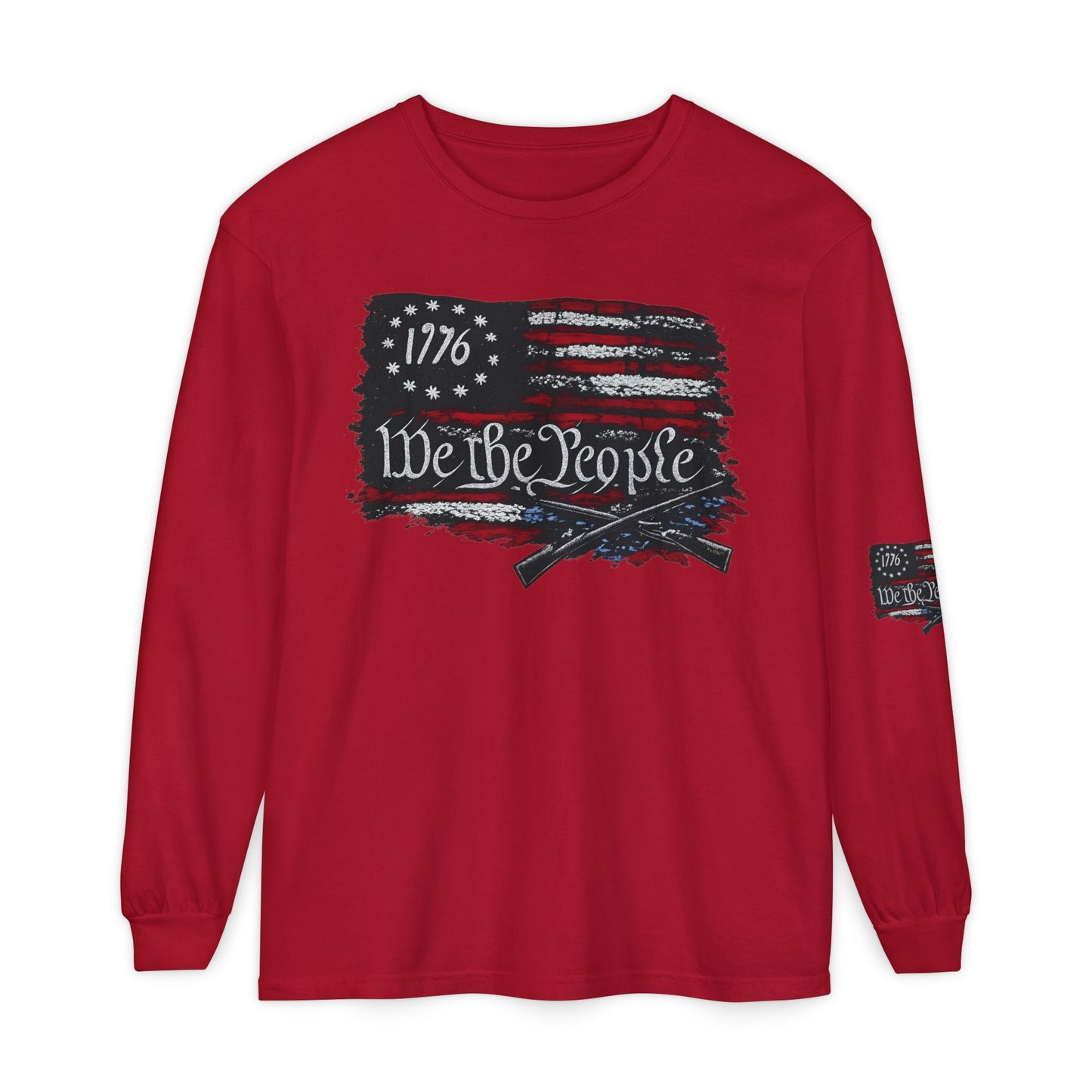 We the People 1776 Flag Comfort Color Brand Long Sleeve