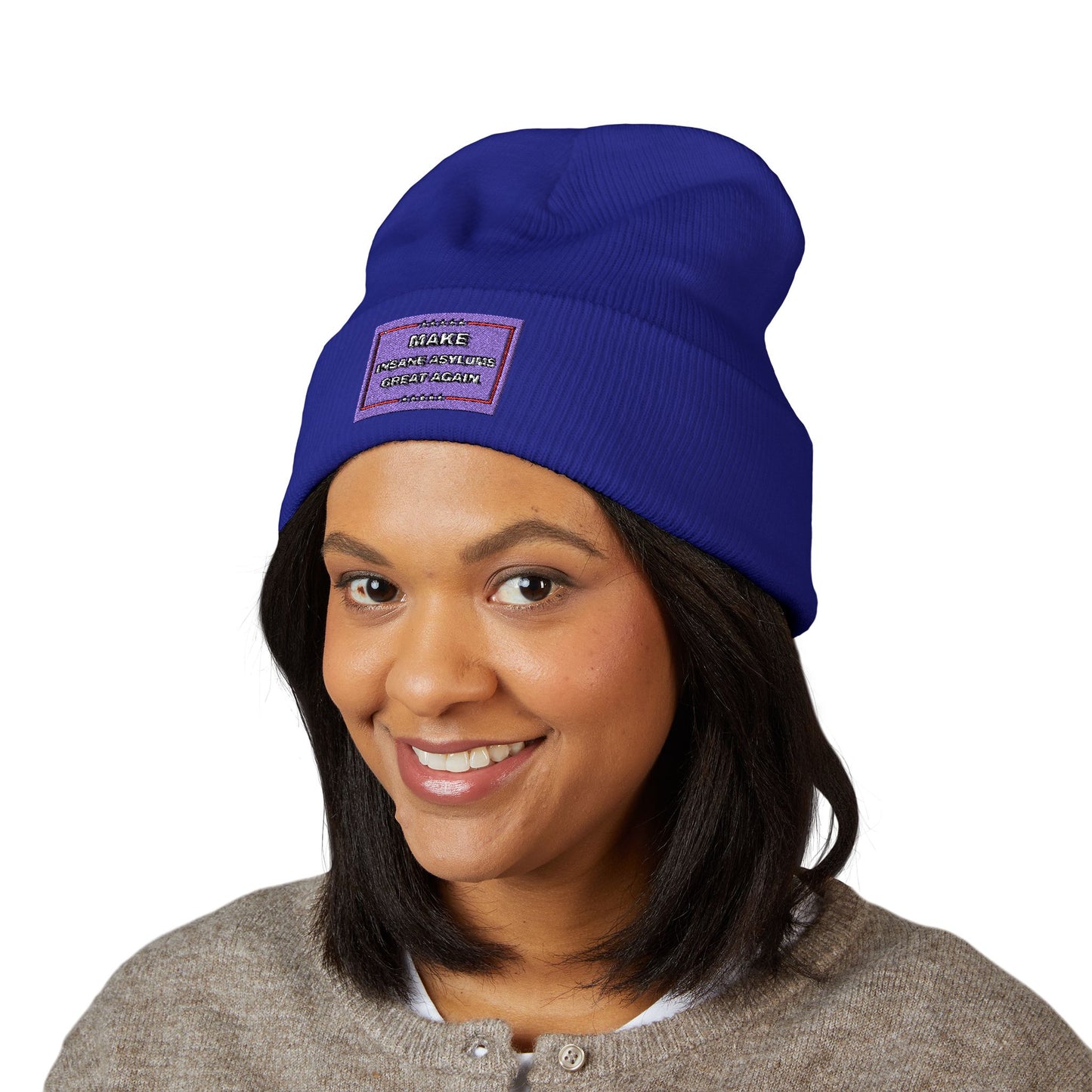 “Make Insane Asylums Great Again” Embroidered Cuffed Beanie
