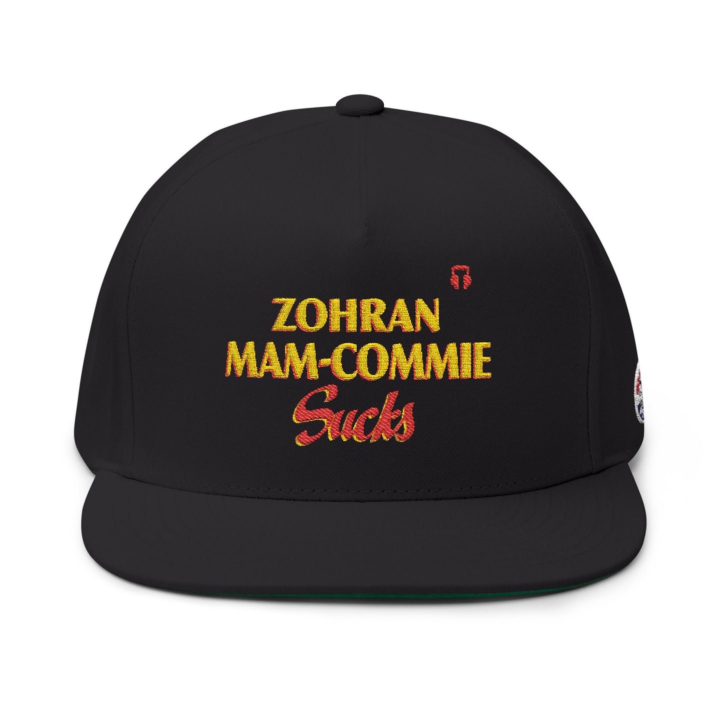 Zohran Mam-Commie Sucks Embroidered Snapback Flat Bill Cap