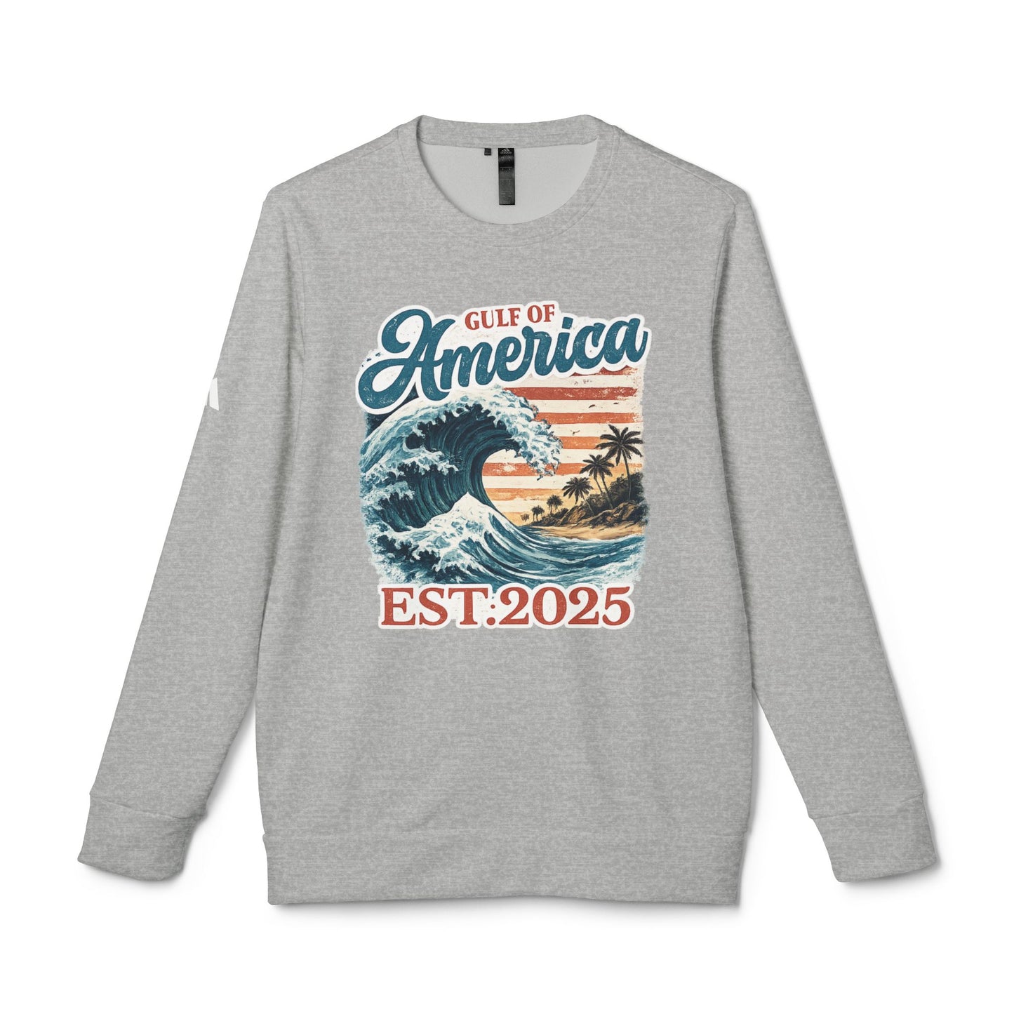 Gulf of America Est. 2025 Waves Adidas Brand Crewneck Sweatshirt