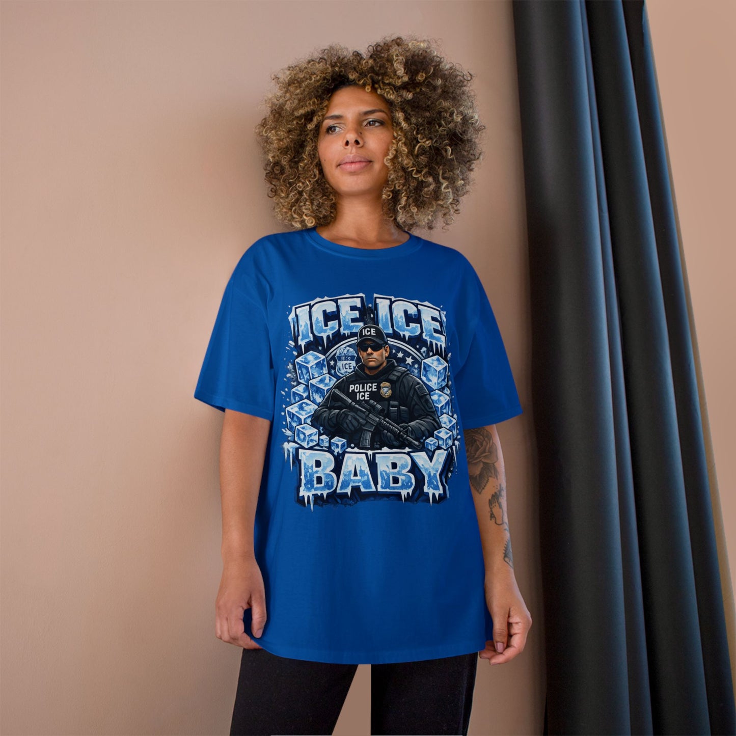 Ice Ice Baby ICE Agent Champion Brand T-Shirt