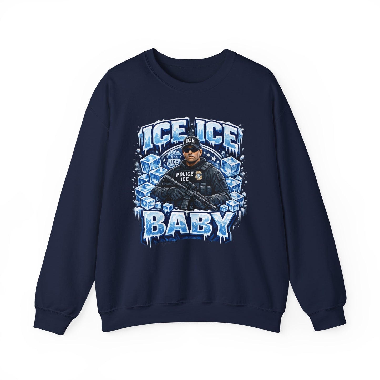 Ice Ice Baby ICE Agent Gildan Brand Crewneck Sweatshirt