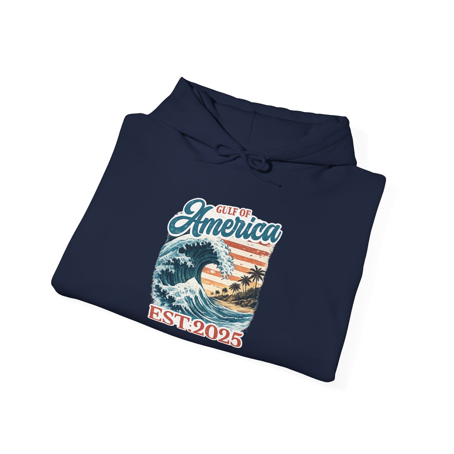Gulf of America Est. 2025 Waves Gildan Brand Hoodie