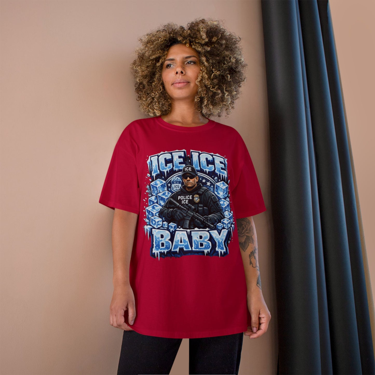 Ice Ice Baby ICE Agent Champion Brand T-Shirt