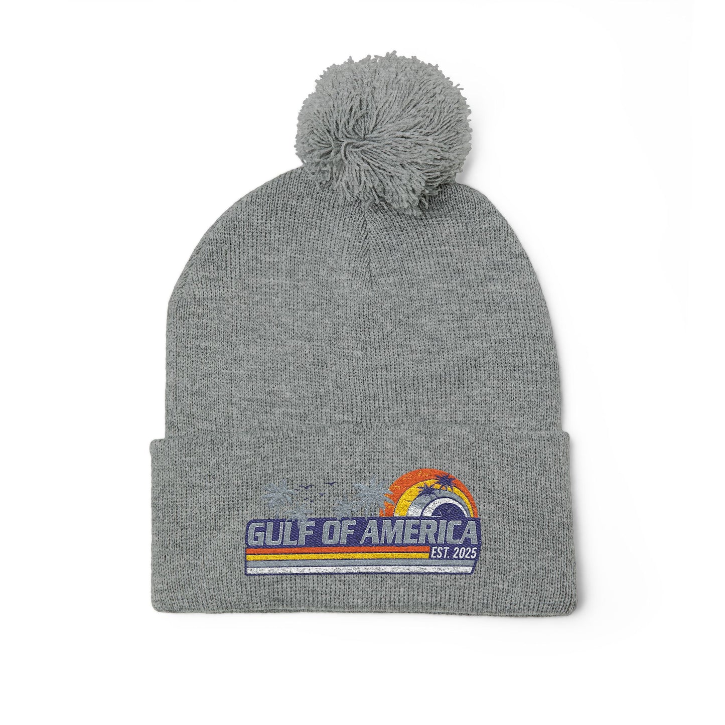 Gulf of America Vintage Embroidered Pom-Pom Knit Beanie