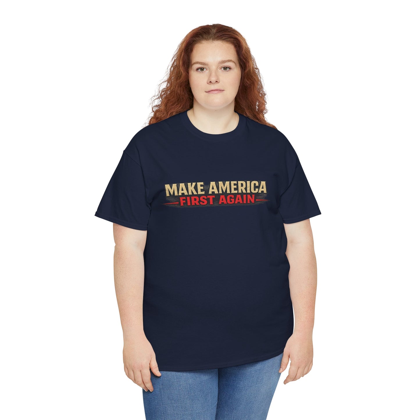 "Make America First Again" America First Is Not A Slogan - It's A Standard Gildan Brand T-Shirt