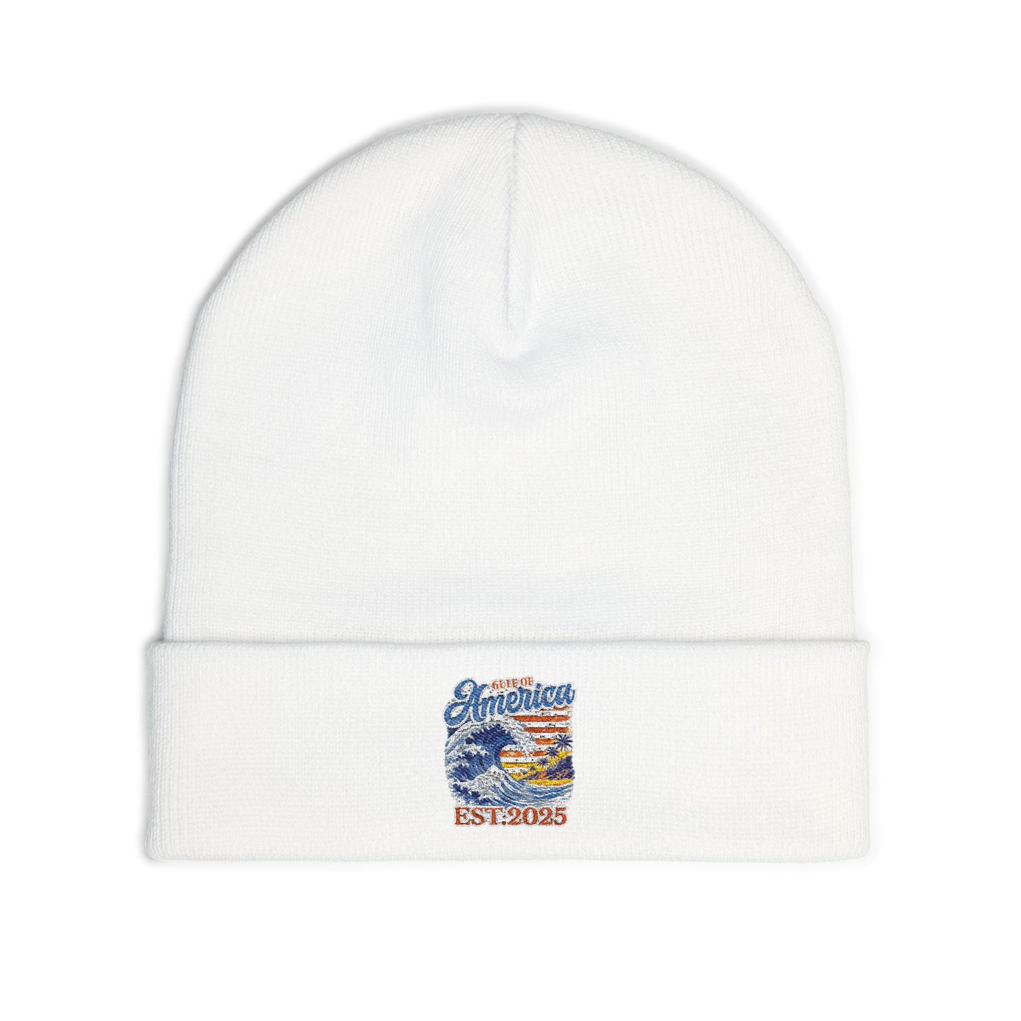 Gulf of America Est. 2025 Waves Embroidered Knit Beanie