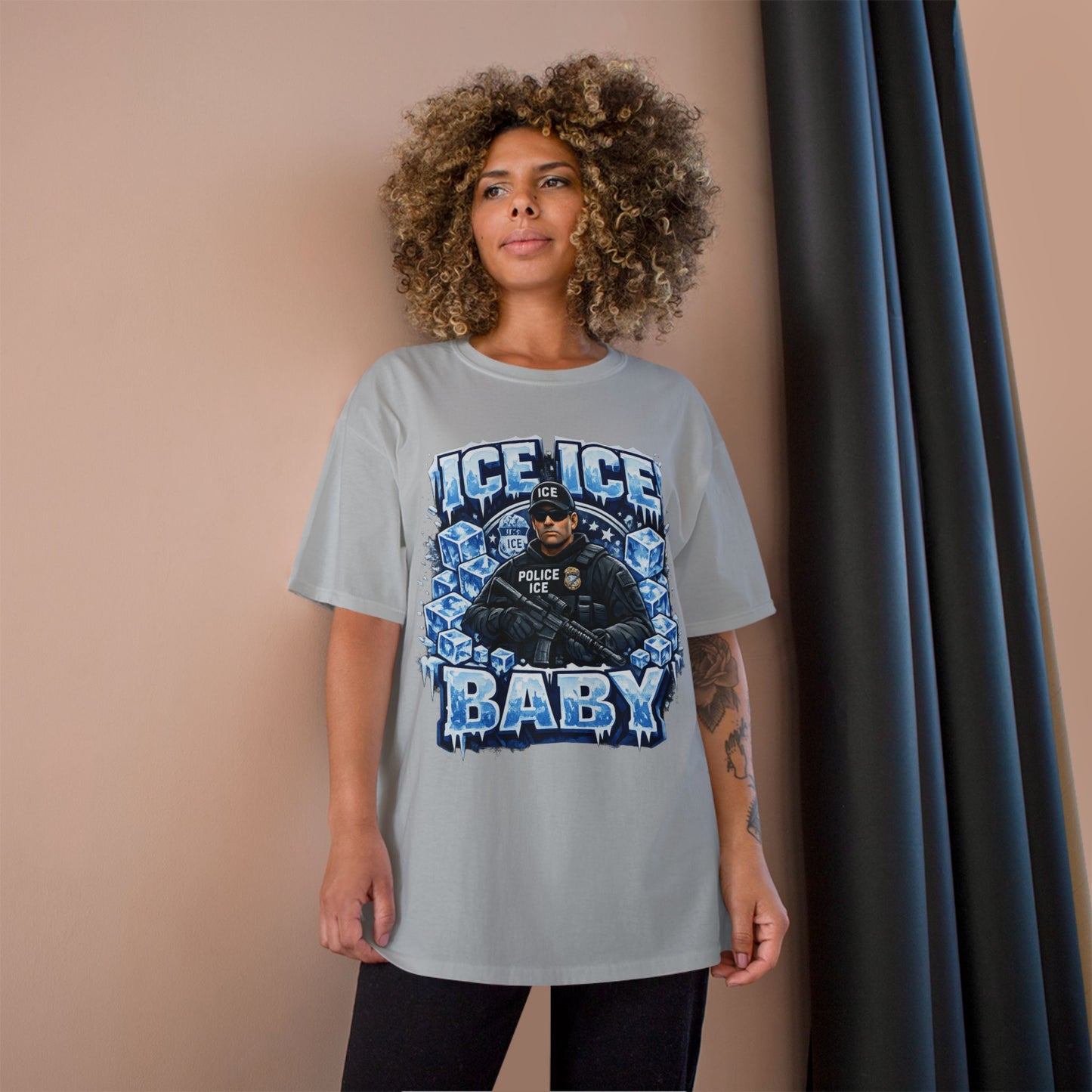 Ice Ice Baby ICE Agent Champion Brand T-Shirt