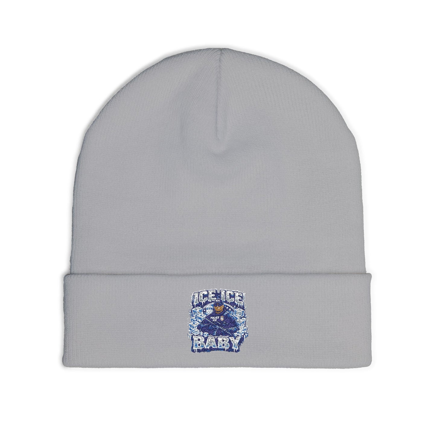 Ice Ice Baby ICE Agent Embroidered Knit Beanie