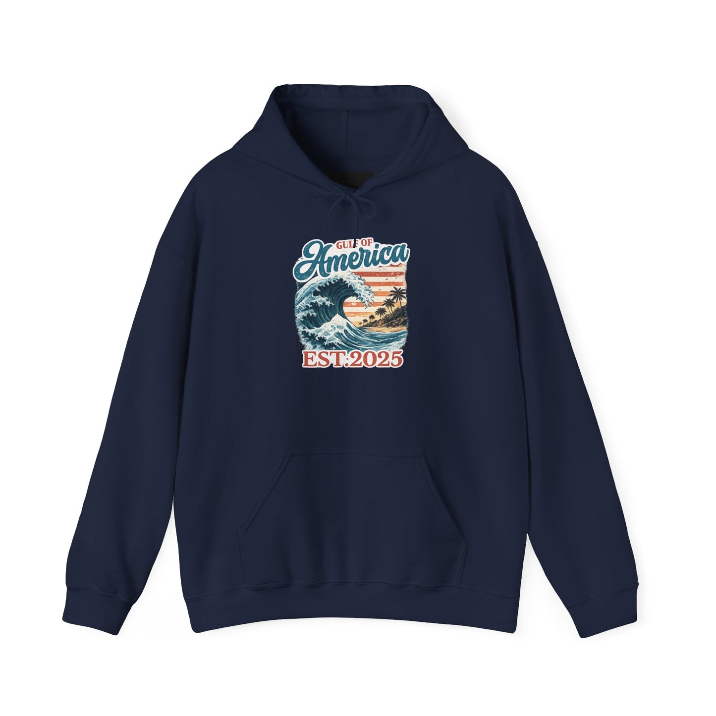 Gulf of America Est. 2025 Waves Gildan Brand Hoodie