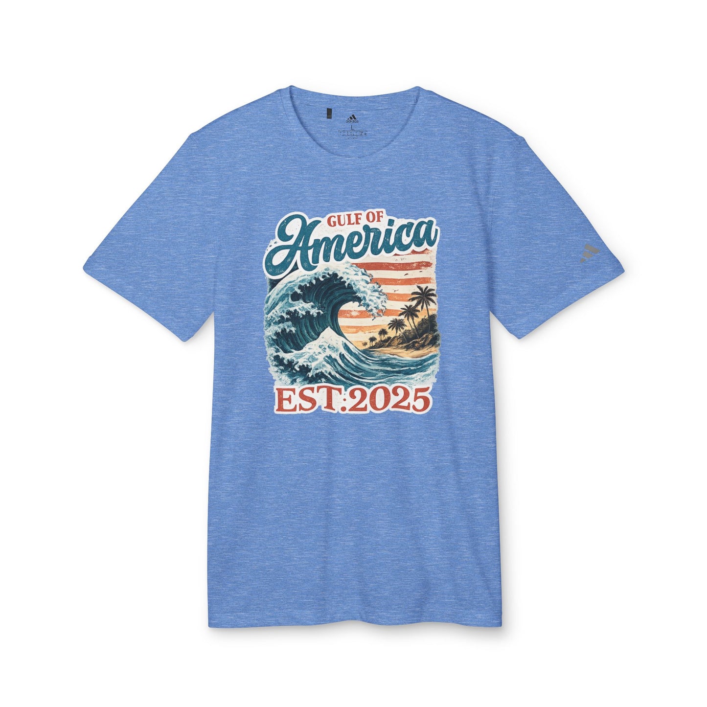 Gulf of America Est. 2025 Waves Adidas Brand T-Shirt