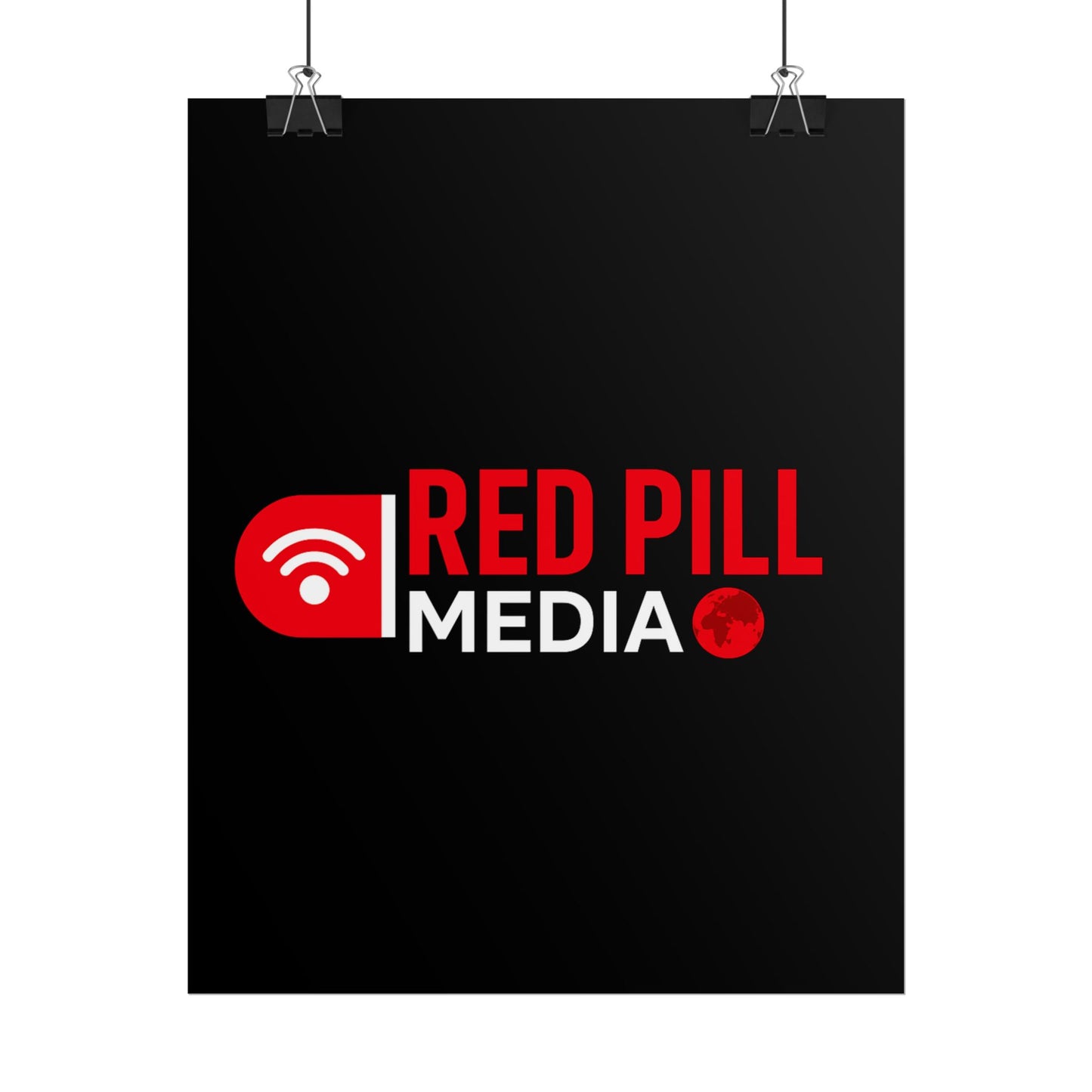 Red Pill Media Logo Poster — Rolled Matte & Semi-Glossy Wall Art