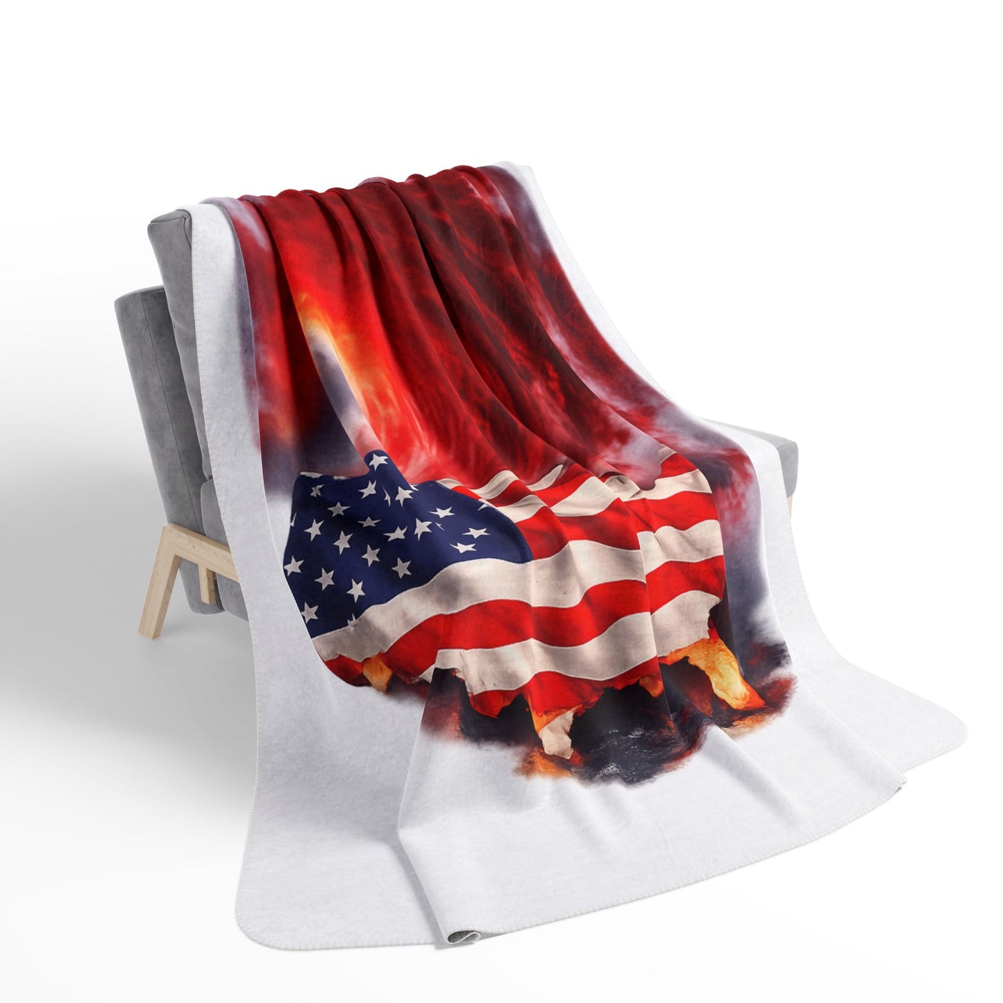 Red Wave USA Fleece Sherpa Blanket
