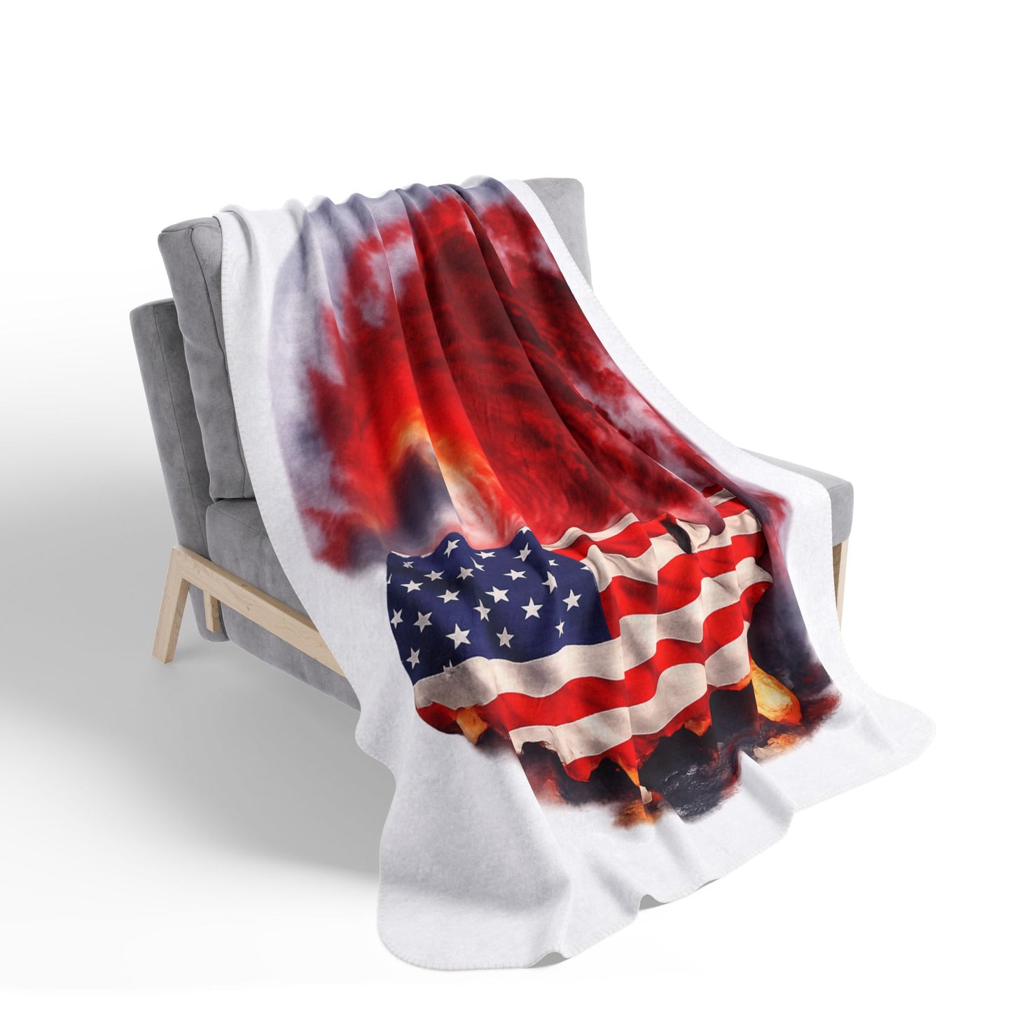 Red Wave USA Fleece Sherpa Blanket