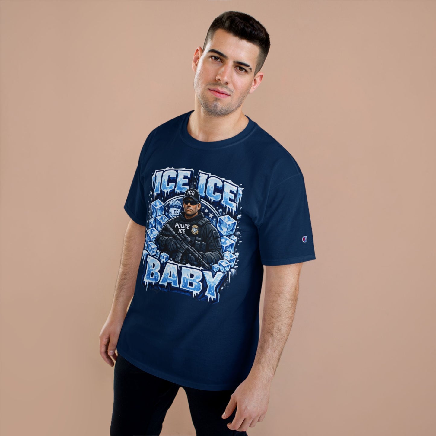 Ice Ice Baby ICE Agent Champion Brand T-Shirt