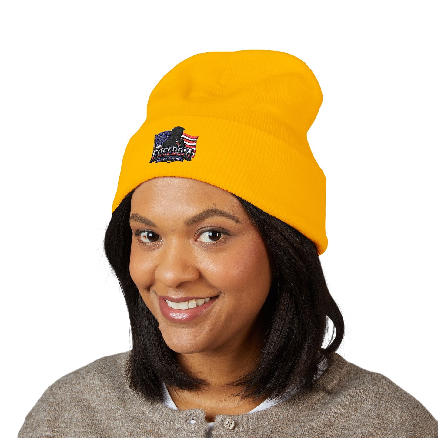 Embroidered Charlie Kirk Freedom Beanie —  Cuffed Knit Beanie