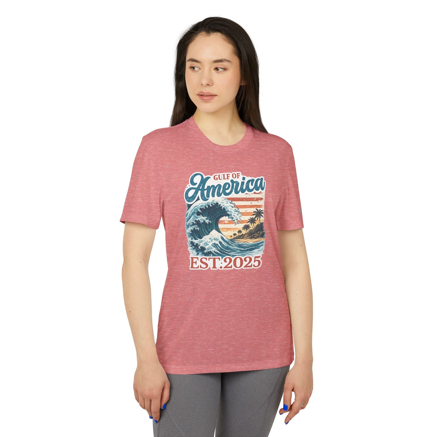 Gulf of America Est. 2025 Waves Adidas Brand T-Shirt
