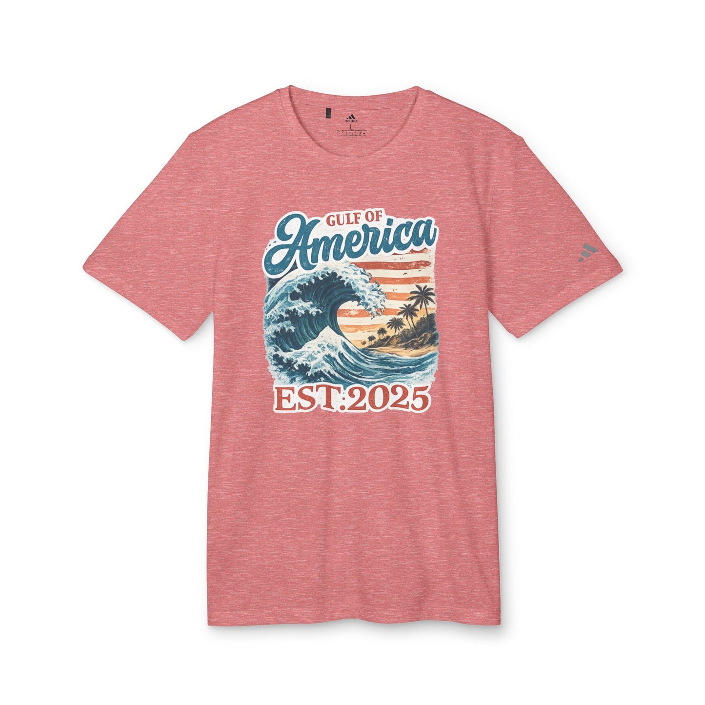 Gulf of America Est. 2025 Waves Adidas Brand T-Shirt