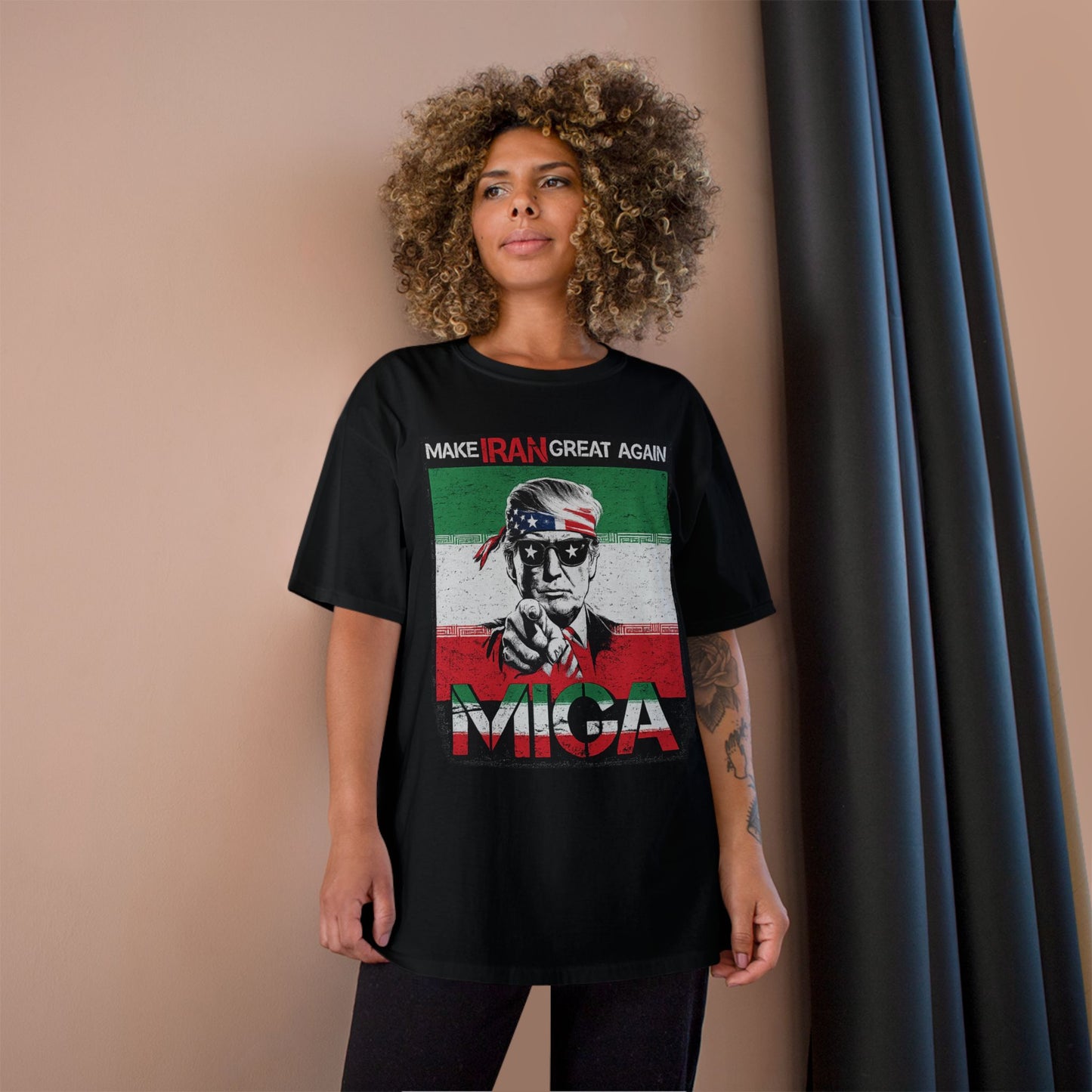 "Make Iran Great Again (MIGA)" Trump Champion Brand T-Shirts