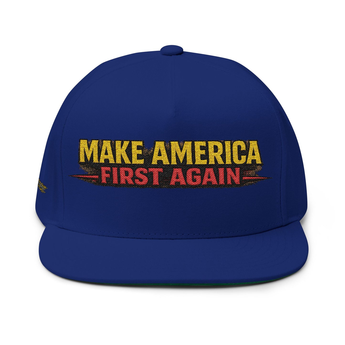 "Make America First Again" Book Merch Flat Bill Cap (Embroidered)